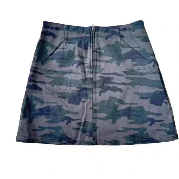 Sanctuary Skirt Womens Size Small Brown Camo Stretch Mini Zipper New - Picture 6 of 7